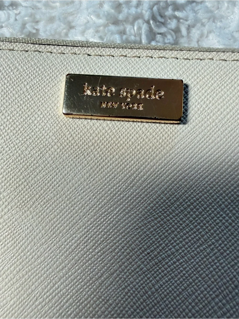 Kate Spade Cream Saffiano Zip Around Wallet